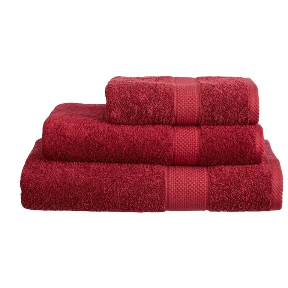 FAITH MARGARET TURKISH COTTON BURGUNDY GUEST TOWELS