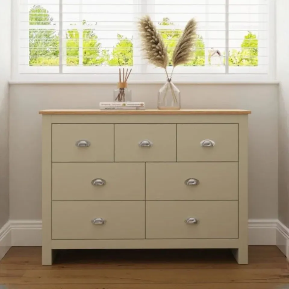 BOXED GFW LANCASTER 7 DRAWER MERCHANTS CHEST OF DRAWERS (2BOXES)