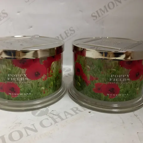 HOMEWORX BY HARRY SLATKIN SET OF 2 POPPY FIELDS 4 WICK CANDLES