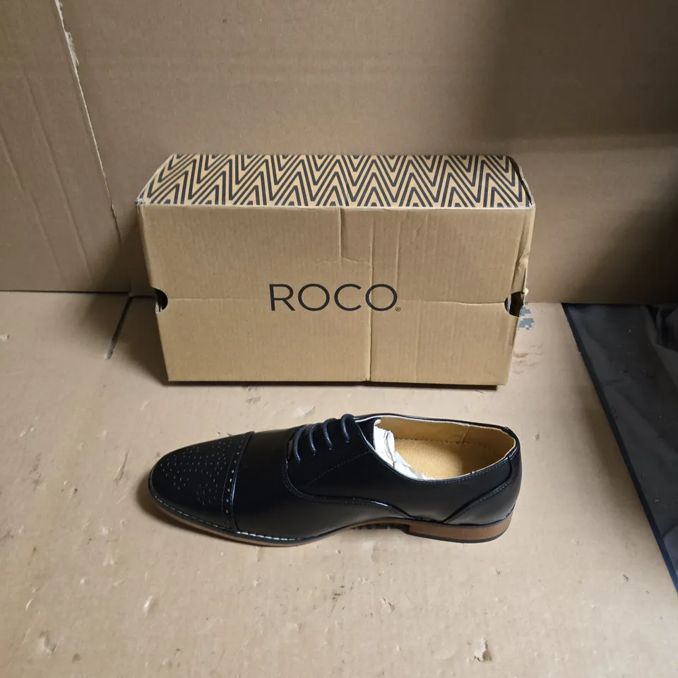 ROCO BLACK LEATHER OXFORD SHOES – MEN'S BROGUE - UK SIZE 7 