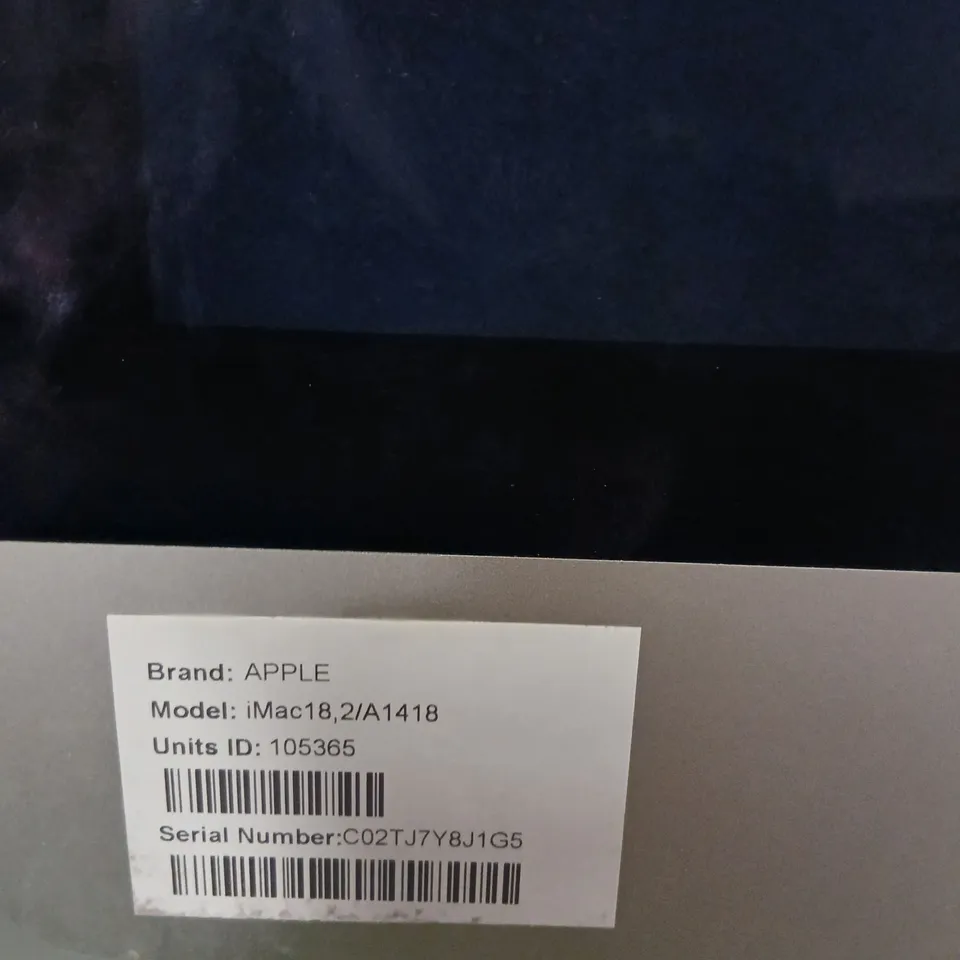 APPLE IMAC 27-INCH (IMAC18,2 / A1418) DESKTOP COMPUTER – UNIT 105365