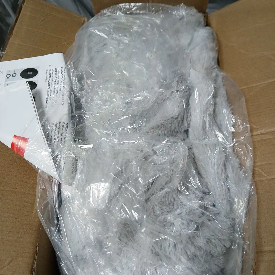 COZEE HOME FAMILY SIZED FAUX FUR & VELVETSOFT HEATED THROW BOXED