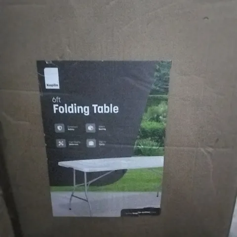 BOXED KEPLIN 6FT FOLDING TABLE - WHITE