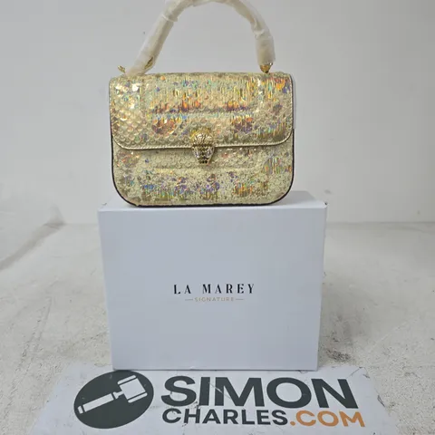 La Marey Signature Gold Sequin Handbag
