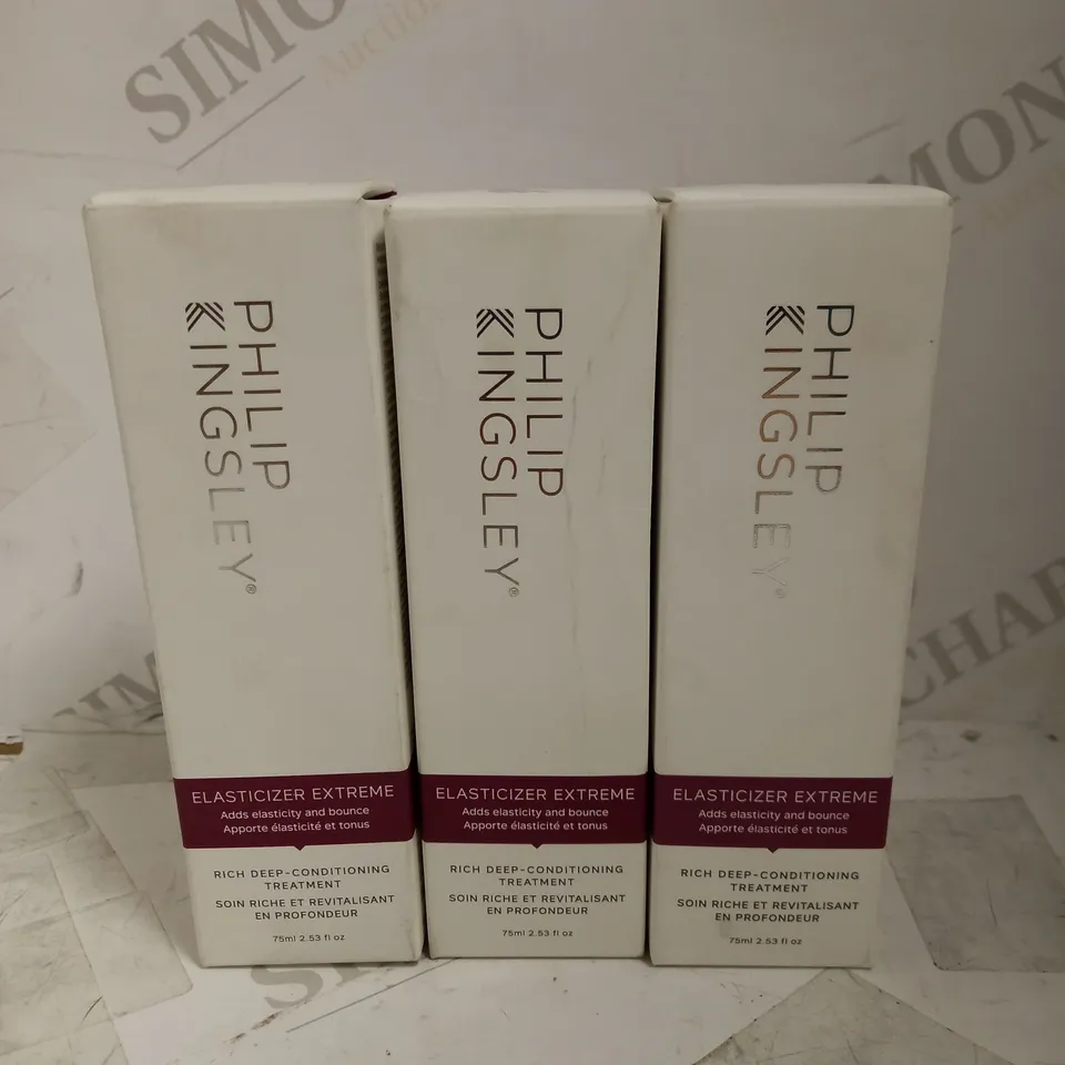 LOT OF 3 X 75ML PHILIP KINGSLEY ELASTICIZER EXTREME RICH DEEP-CONDITIONING TREATMENT