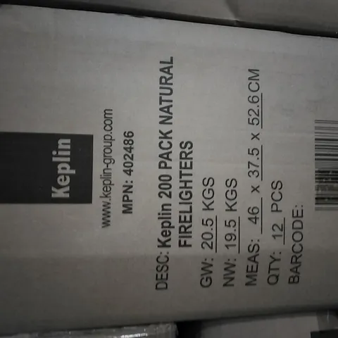 BOXED KEPLIN 200 PACK OF FIRELIGHTERS 12PCS