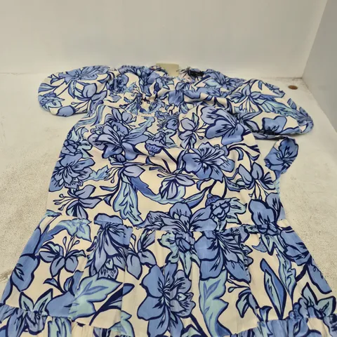 NOBODY'S CHILD ZELDA MIDI DRESS – BLUE VIRGO FLORAL, UK 14