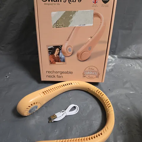 BOXED SWAN RETRO RECHARGEABLE NECK FAN  