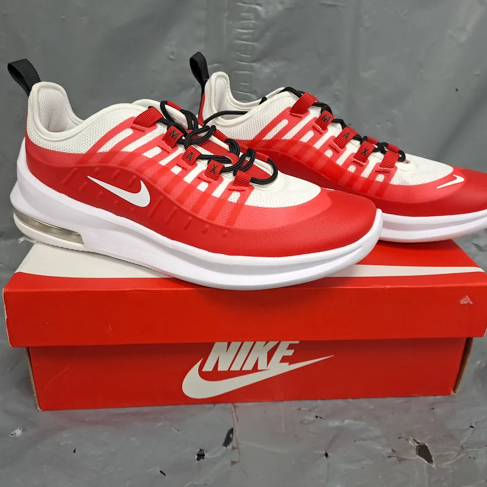 BOXED PAIR OF NIKE NIKE AIR MAX AXIS SHOES IN RED/WHITE SIZE UK 6