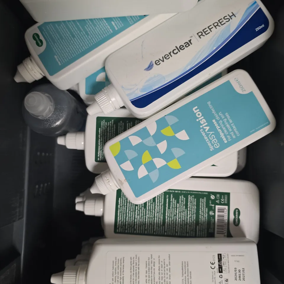 APPROXIMATELY 15 ASSORTED CONTACT LENS SOLUTION PRODUCTS - COLLECTION ONLY 