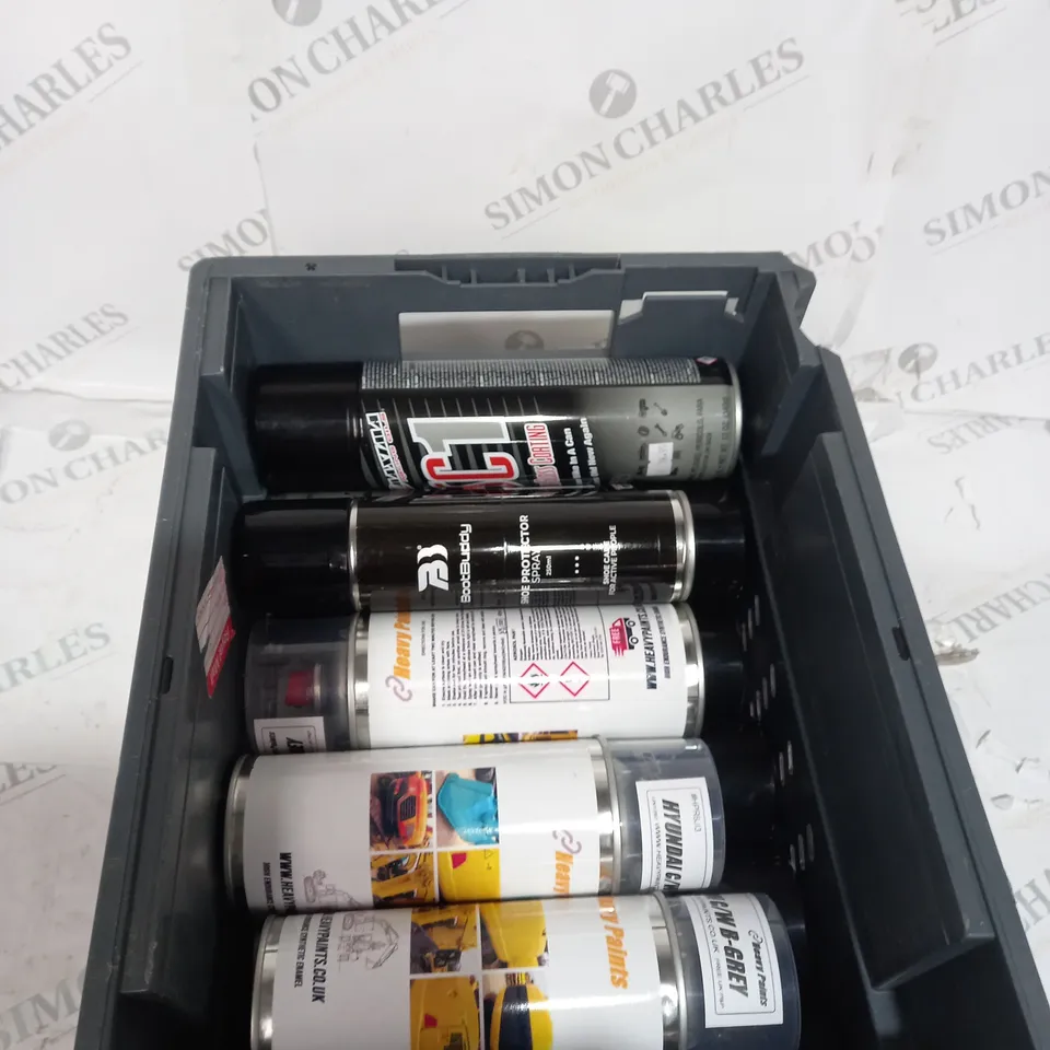 APPROXIMATELY 10 ASSORTED AEROSOL ITEMS TO INCLUDE GLOSS COATINGS, HEAVY PAINTS, SHOE PROTECTOR - COLLECTION ONLY 