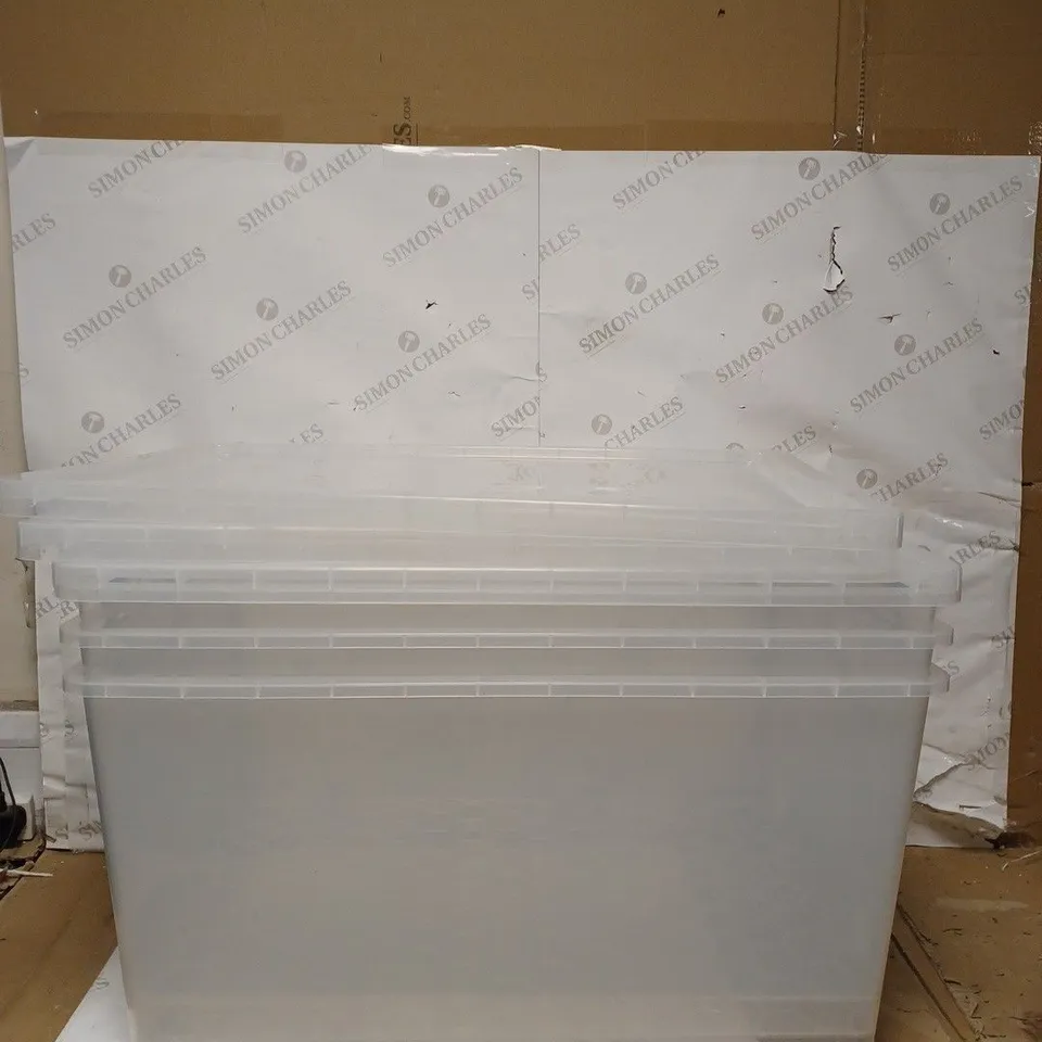 PACK OF 3 CLEAR 83L STORAGE CONTAINERS WITH LIDS
