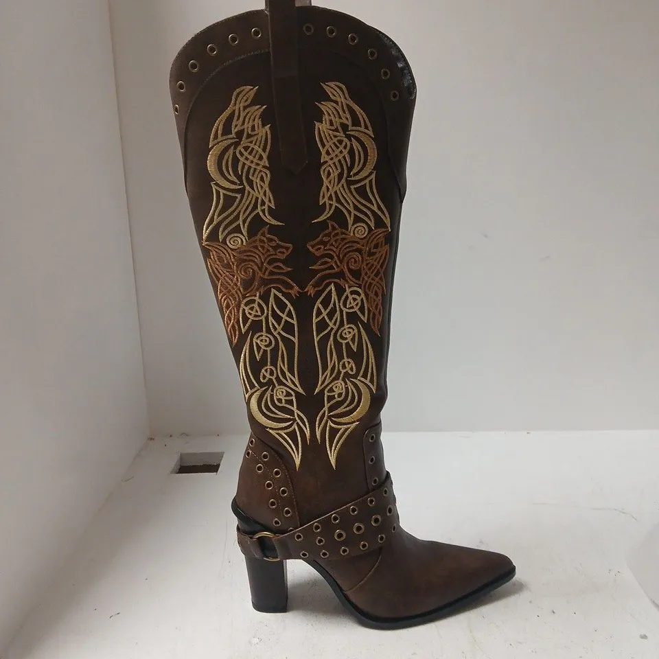 UNBOXED KOI X THE TWILIGHT CHILDREN OF THE MOON COWBOY BOOTS - UK 7