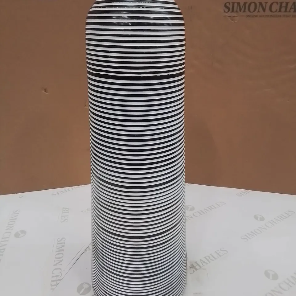 HOME LIVING FLOOR VASE IN BLACK & WHITE STRIPE
