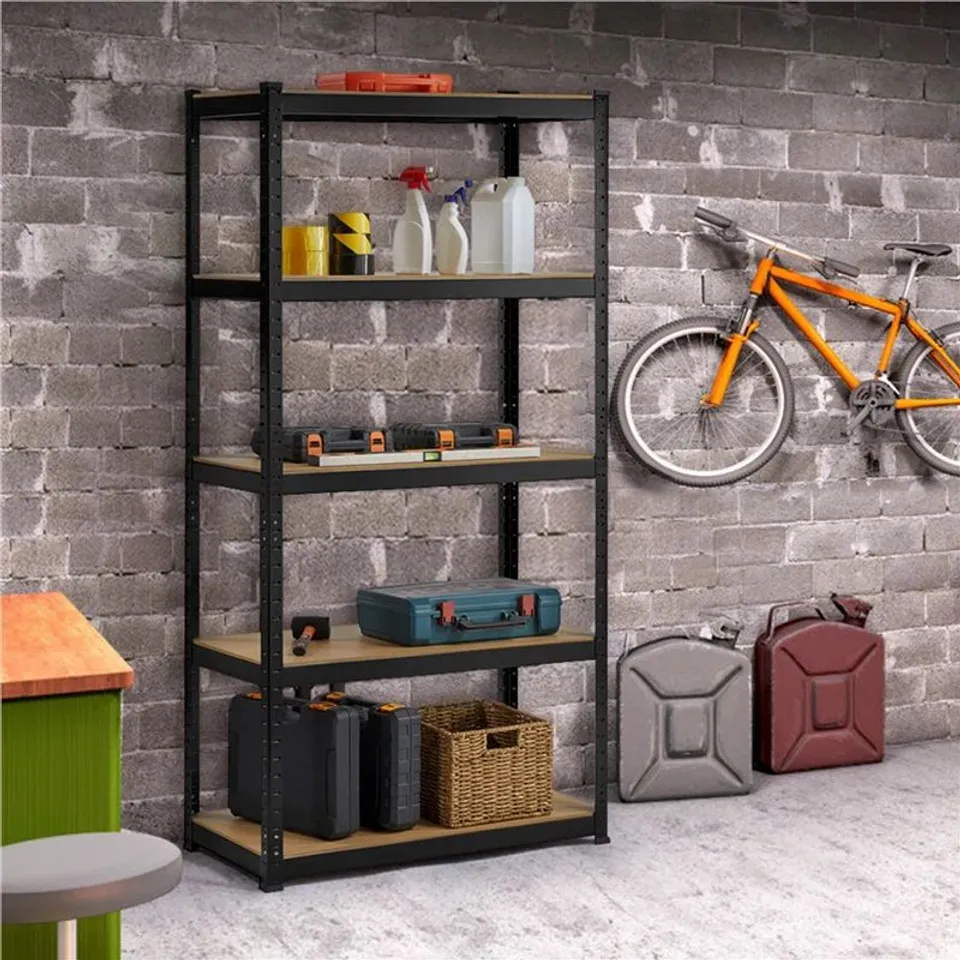 BOXED YAHEETECH 90CM W STEEL SHELVING UNIT