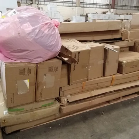 PALLET OF ASSORTED INCOMPLETE DESIGNER FURNITURE PARTS AND PIECES 