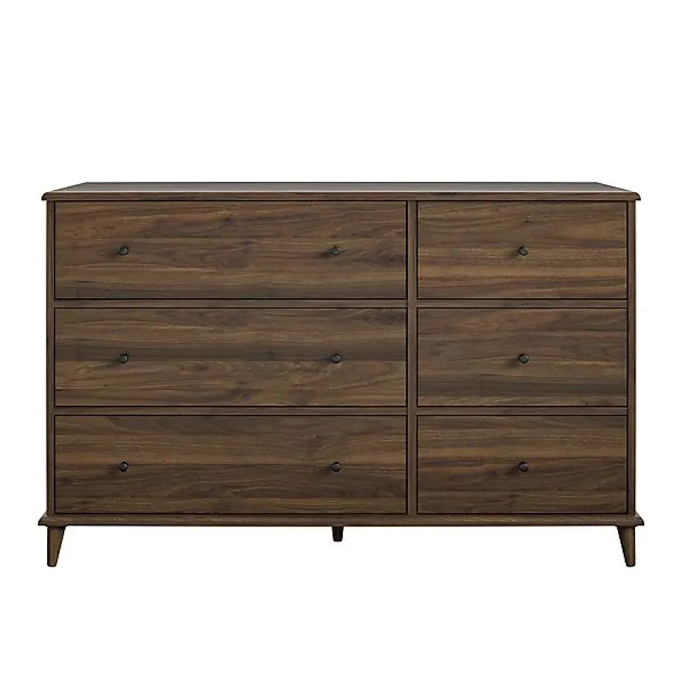 BOXED FARNSWORTH 6 DRAWER DRESSER - WALNUT (2 BOXES)