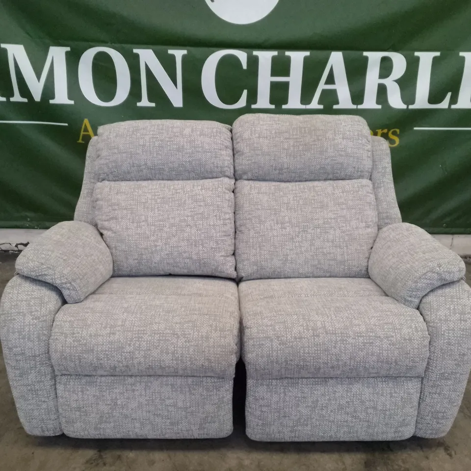 QUALITY DESIGNER G-PLAN KINGSBURY 2 SEATER ELECTRIC RECLINER DBL SOFA - REMCO LIGHT GREY FABRIC 