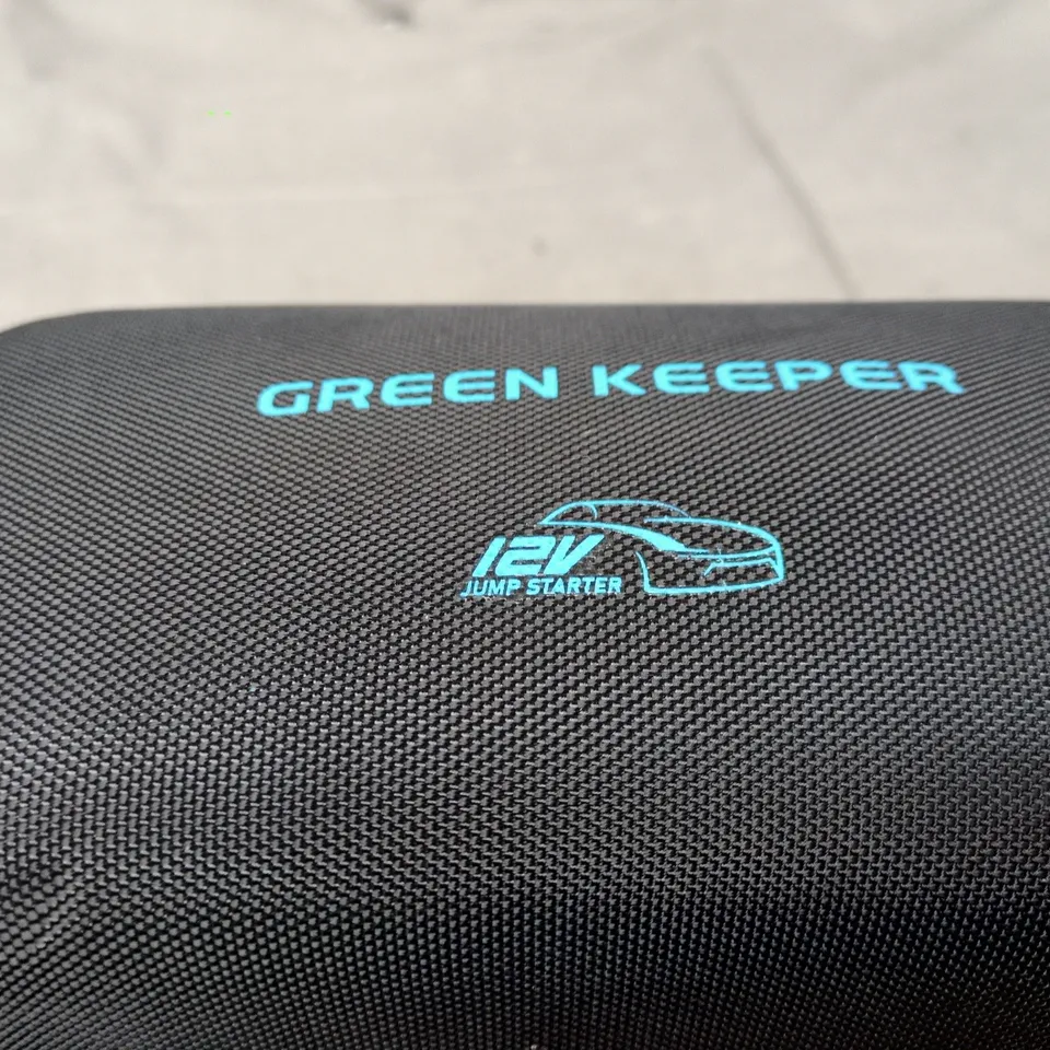 GREEN KEEPER 12V JUMP STARTER – PORTABLE CAR BATTERY BOOSTER (BLACK CASE WITH TURQUOISE TRIM)