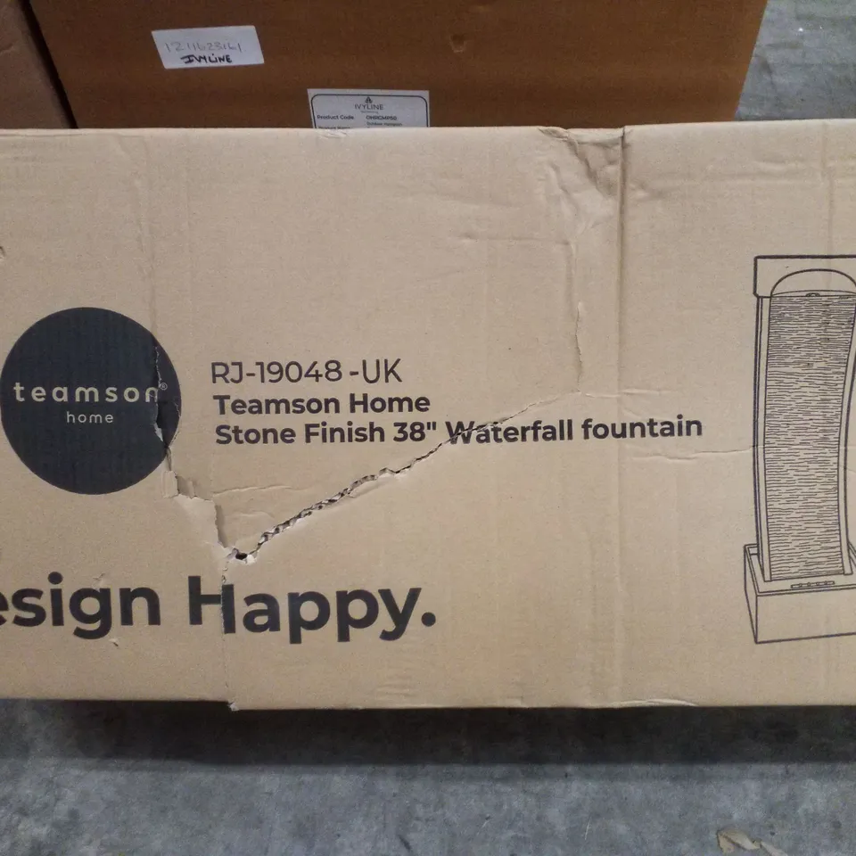 BOXED TEAMSON HOME STONE FINISH 38" FOUNTAIN 