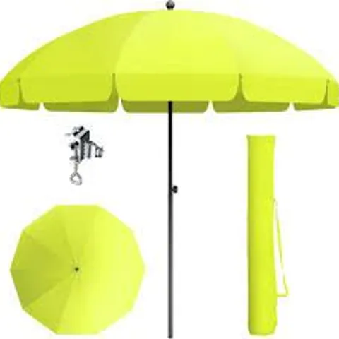 BOXED PHI VILLA DIAMETER 175 - 220 CM PARASOL HEIGHT ADJUSTABLE WITH COVER AND CLAMP - GREEN