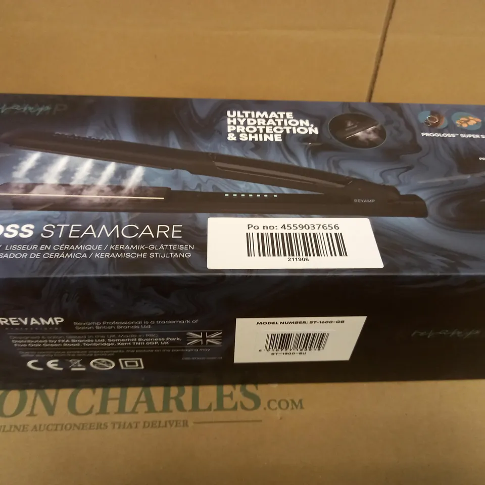 BOXED REVAMP PROGLOSS STEAMCARE CERAMIC STRAIGHTENER 