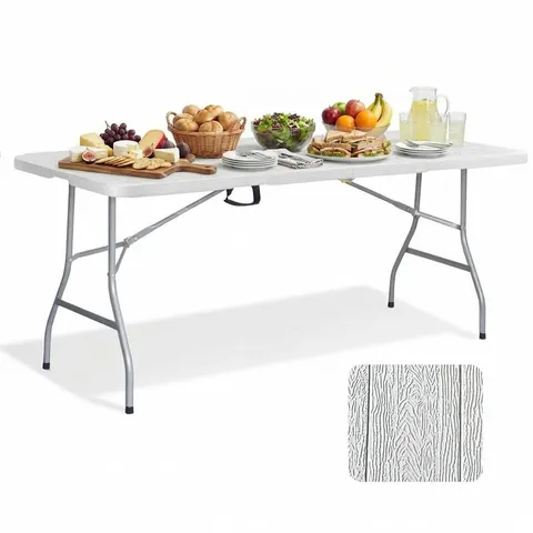 BOXED KEPLIN 6FT FOLDING TABLE GREY COLOUR