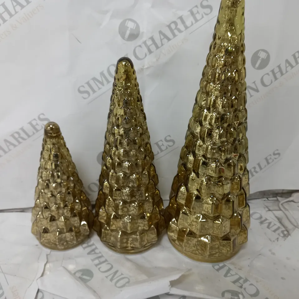 ALISON CORK SET OF MERCURY GLASS TREES 