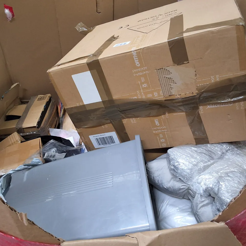 PALLET CONTAINING ASSORTED PRODUCTS INCLUDING AUTOMATIC CAT LITTER BOX, 3×3M FOLDING GAZEBO, VINYL STICKER PAPER, PATIO UMBRELLA & ROLLER BLINDS