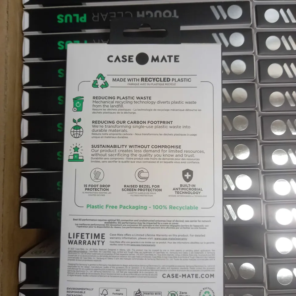 BOX OF APPROXIMATELY 56 CASEMATE TOUGH CLEAR PLUS SAMSUNG GALAXY S22 PHONE CASES