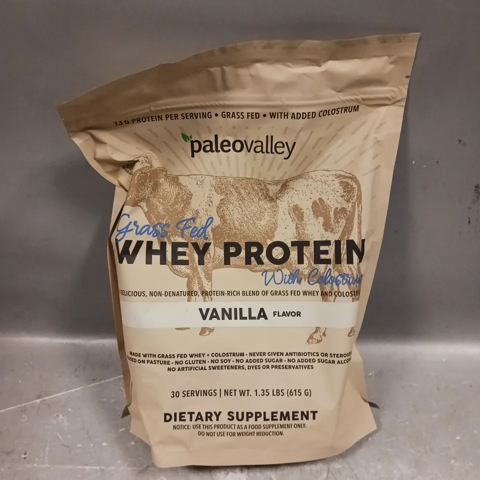 SEALED PALEOVALLEY GRASS FED WHEY PROTEIN - VANILLA - 615G