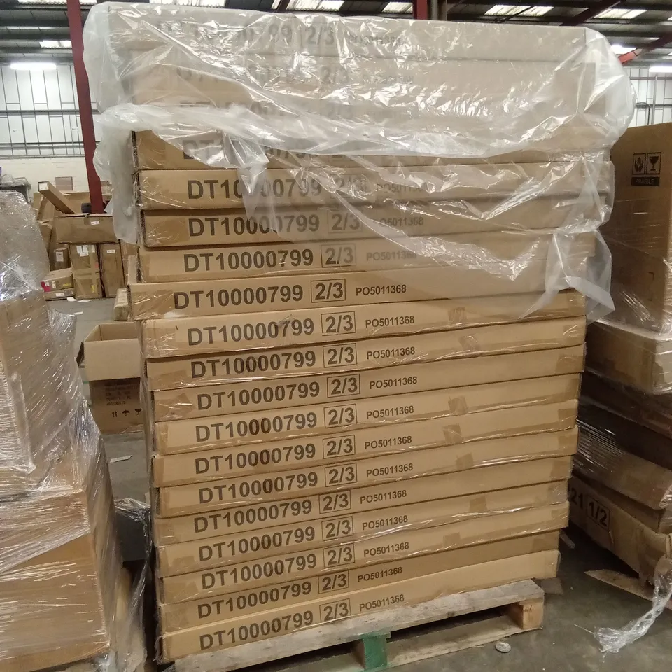 PALLET OF ASSORTED INCOMPLETE DESIGNER FURNITURE PARTS AND PIECES 