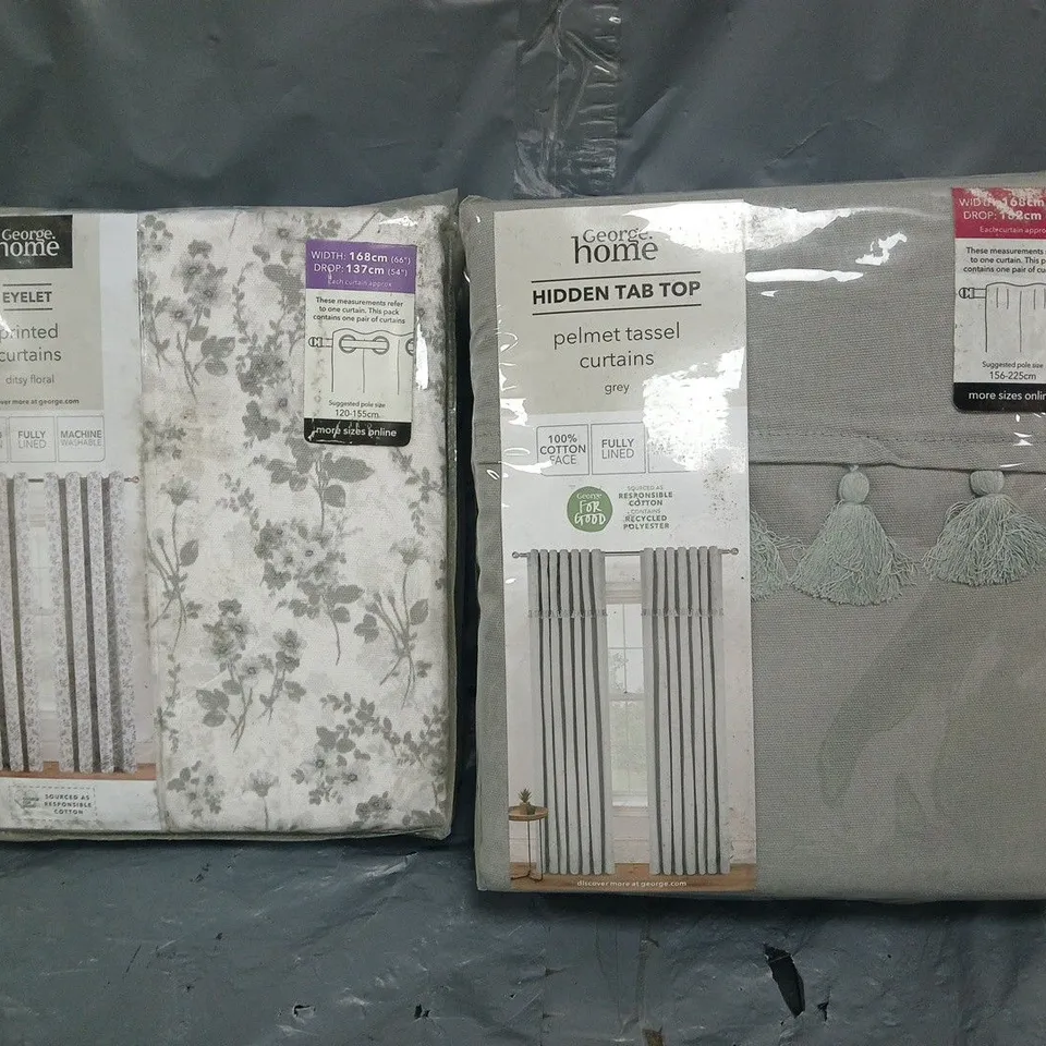 BOX OF APPROXIMATELY 10 ASSORTED CURTAIN ITEMS IN VARIOUS SIZES AND COLOURS, ETC - COLLECTION ONLY