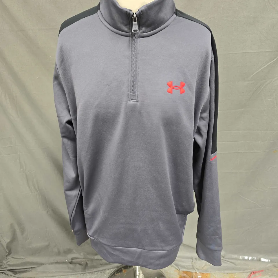 UNDER ARMOUR 1/4 ZIP TOP IN GREY MULTI SIZE M