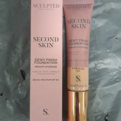 SCULPTED BY AIMEE CONNOLLY SECOND SKIN DEWY FINISH FOUNDATION - FAIR PLUS 2.5 (32ML)
