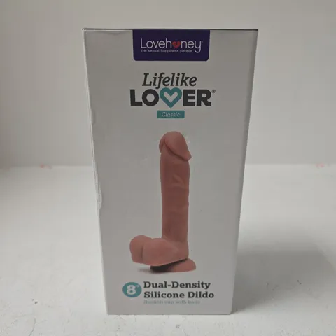 LOVEHONEY LIFELIKE LOVER CLASSIC 8-INCH DUAL-DENSITY SILICONE DILDO