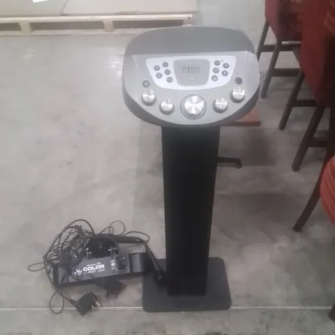EASY KARAOKE SMART BLUETOOTH PEDESTAL KARAOKE SYSTEM WITH LIGHT EFFECTS + 2 MICS // MODEL: EKS828-BT