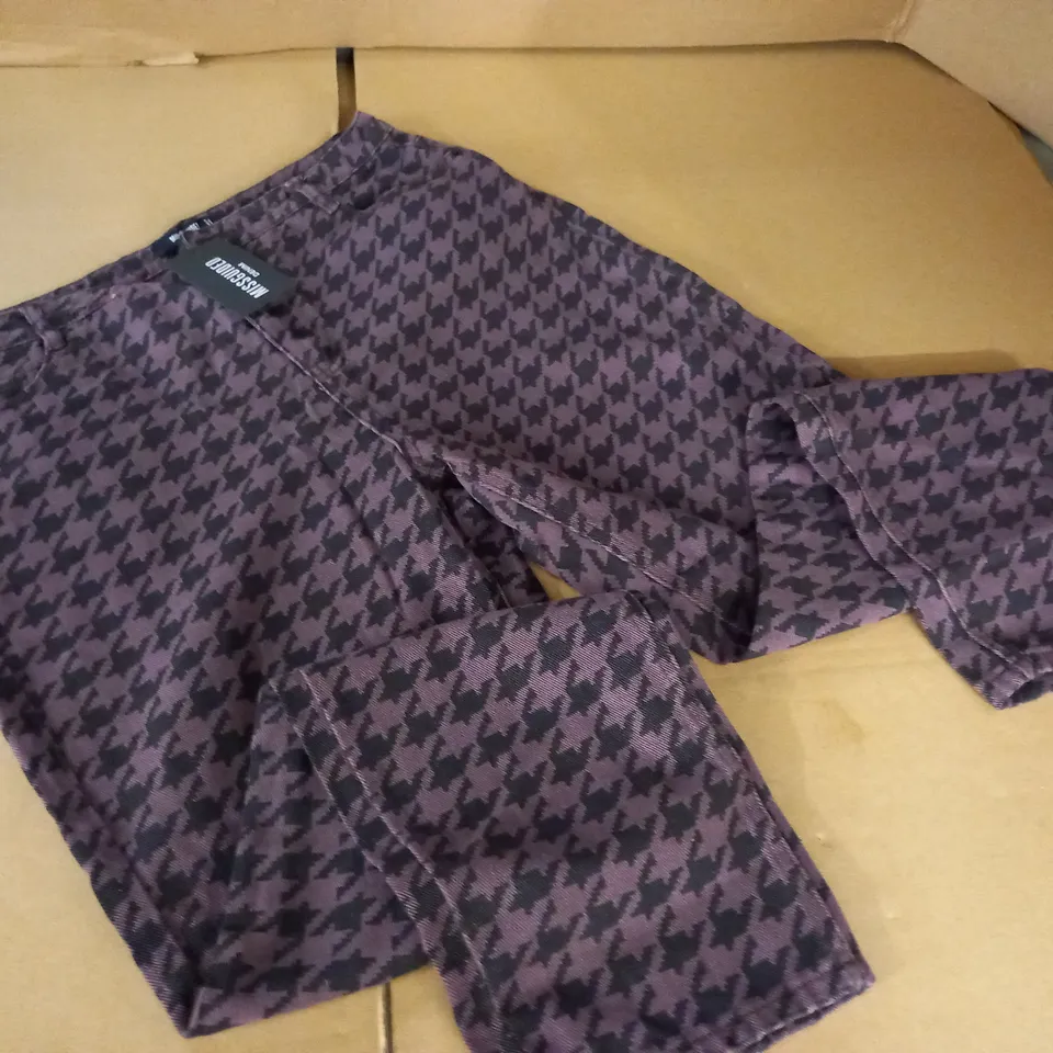 MISSGUIDED HOUNDSTOOTH TROUSERS - UK 16