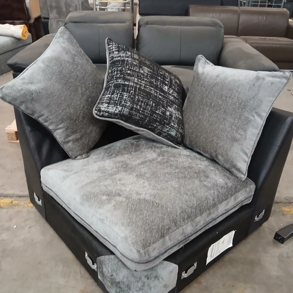 DESIGNER LORENZA BLACK RECLINING SOFA SECTIONS AND CORNER SOFA SECTION 