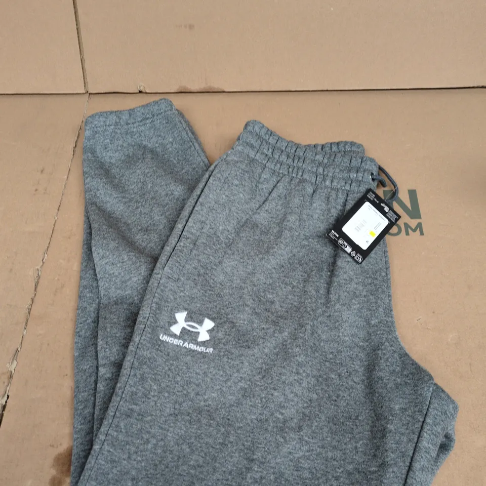 UNDER ARMOUR MEN'S GREY SWEATPANTS – FLEECE JOGGERS SIZE M