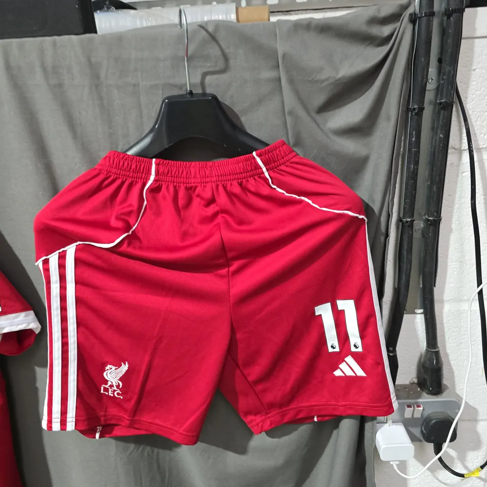 LIVERPOOL FC M. SALAH 11 HOME SHIRT + SHORTS – ADIDAS OFFICIAL LICENSED PRODUCT, SIZE UK 28