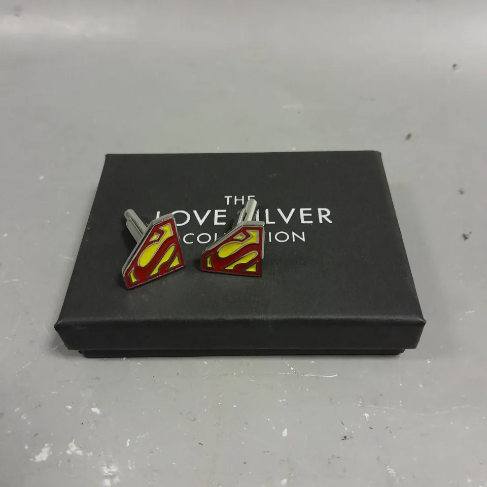 THE LOVE SILVER COLLECTION SUPERMAN CUFFLINKS 