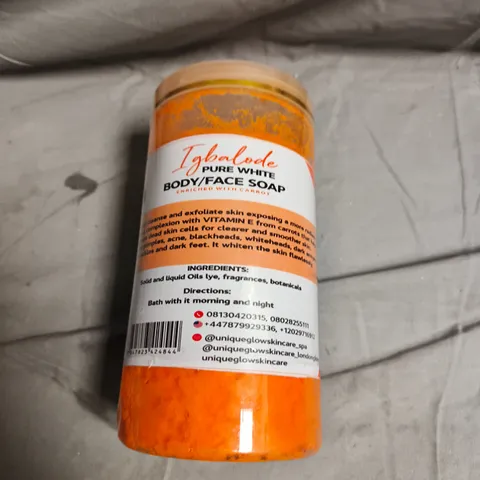 IGBALODE PURE WHITE BODY/FACE SOAP – ENRICHED WITH CARROT