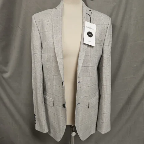 LIMEHAUS STRETCH SLIM FIT BLAZER IN STONE - SIZE 36 REG