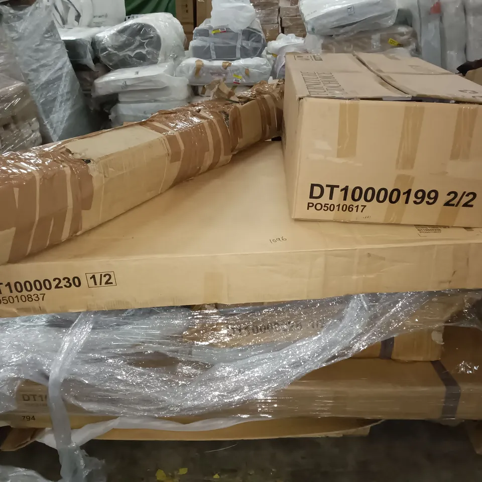 PALLET OF ASSORTED FLAT PACK FURNITURE PARTS 