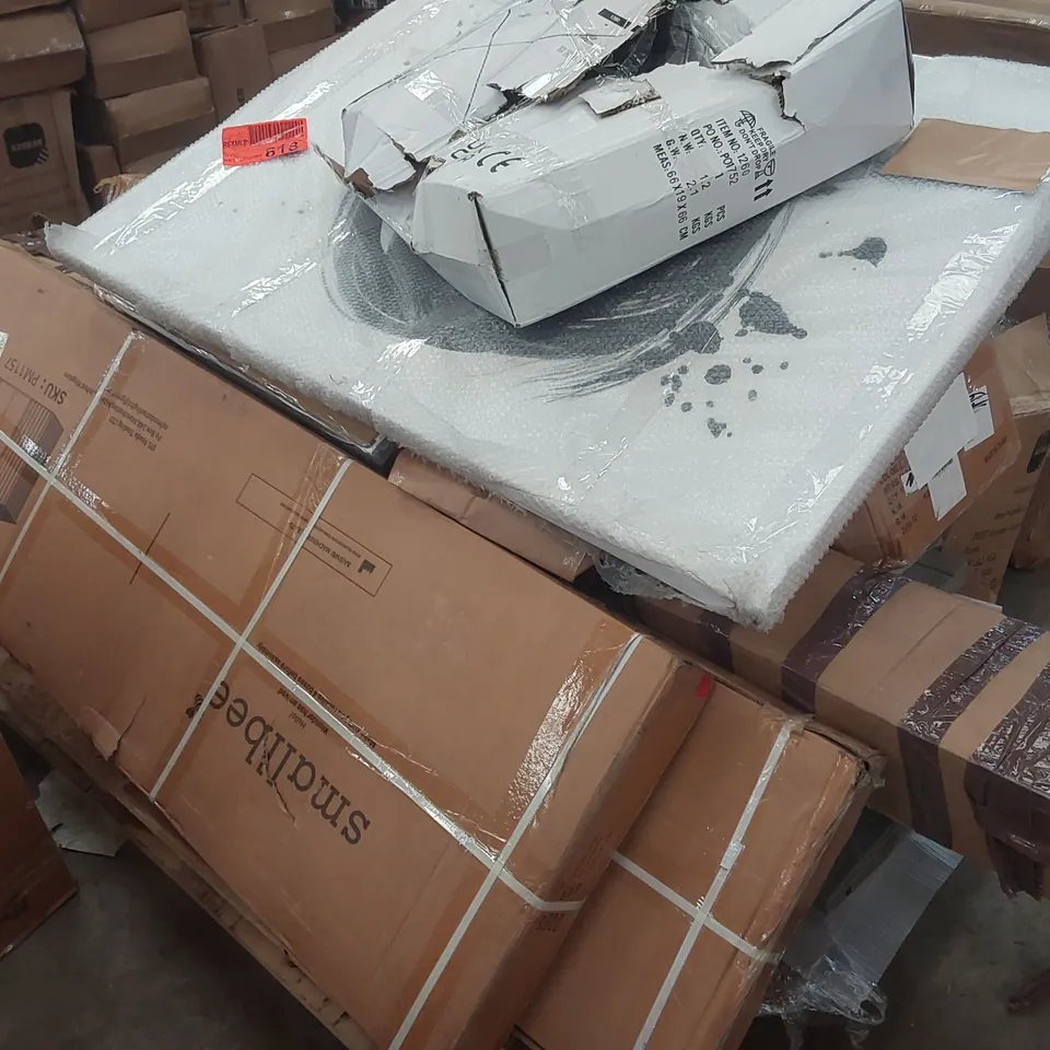 PALLET CONTAINING A LARGE ASSORTMENT OF FURNITURE PARTS ECT