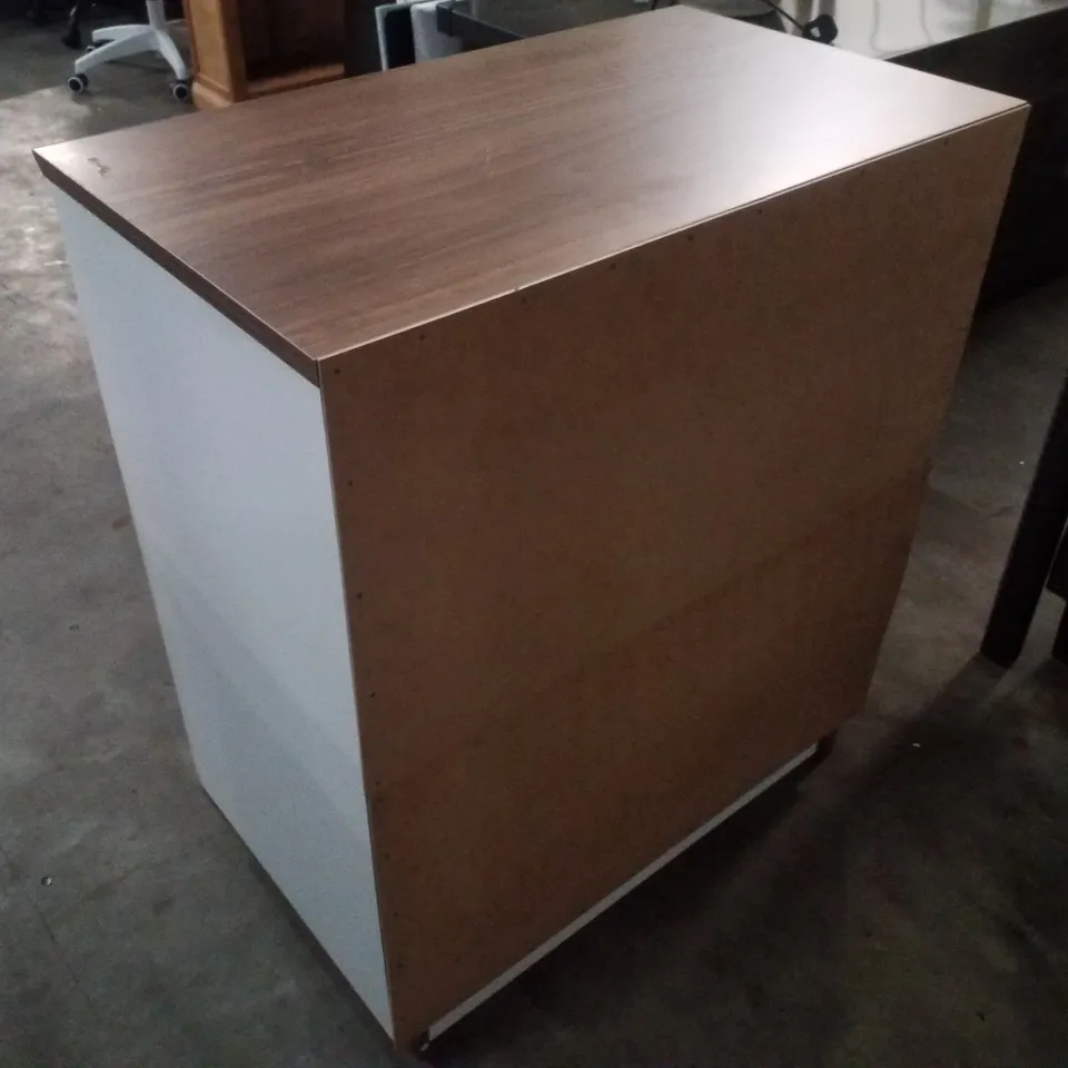 NUANSE DOOR CABINET ACCENT CHEST WHITE AND WALNUT