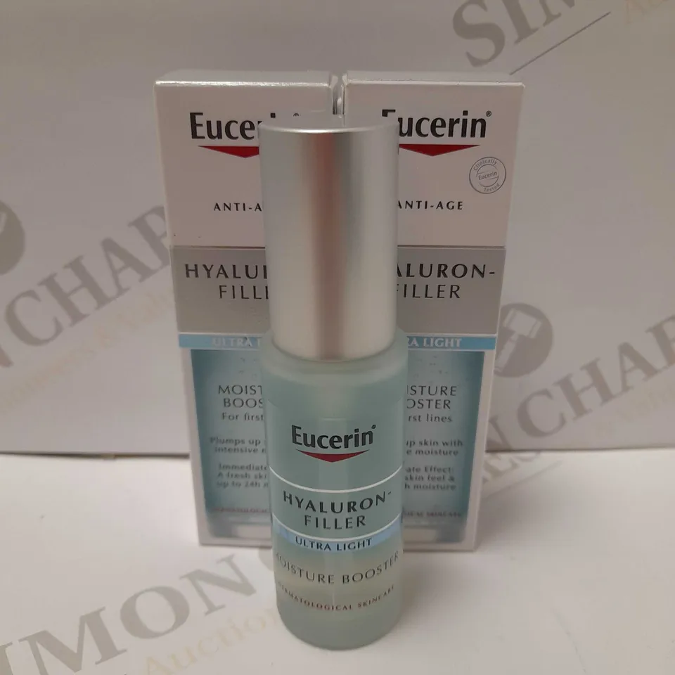LOT OF 2 X 30ML EUCERIN ANTI-AGEING HYALURON FILLER ULTRA-LIGHT MOISTURE BOOSTER