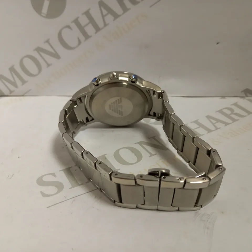 ARMANI SILVER WATCH WITH BRACELET STRAP AND BLUE FACE