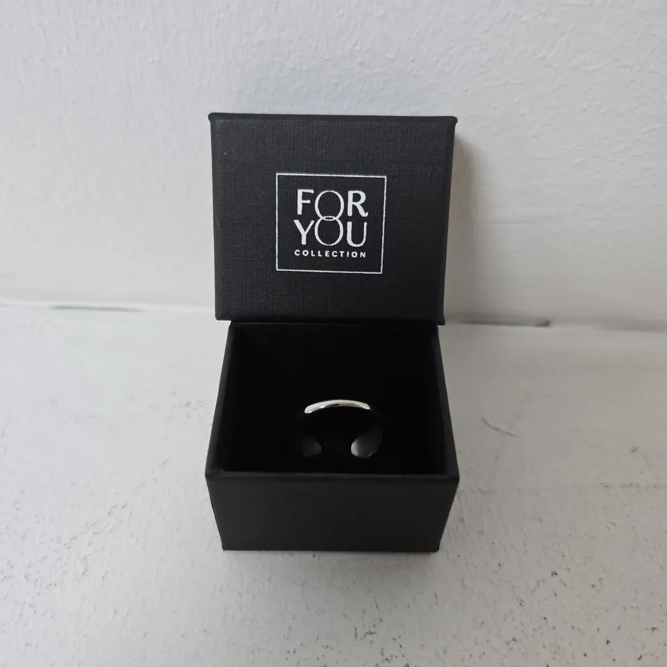 BOXED FOR YOU COLLECTION SILVER STEEL WRAP RING
